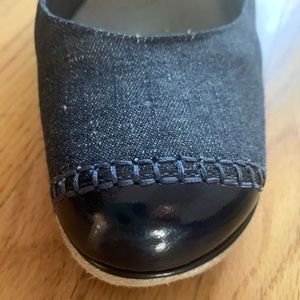 Cole Haan denim and patent women’s wedge shoes